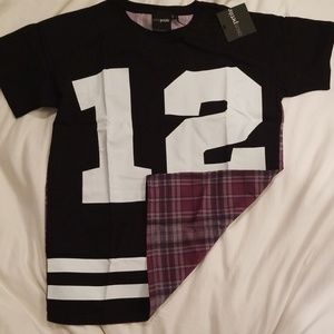 Plaid back with black and white front Asos tee